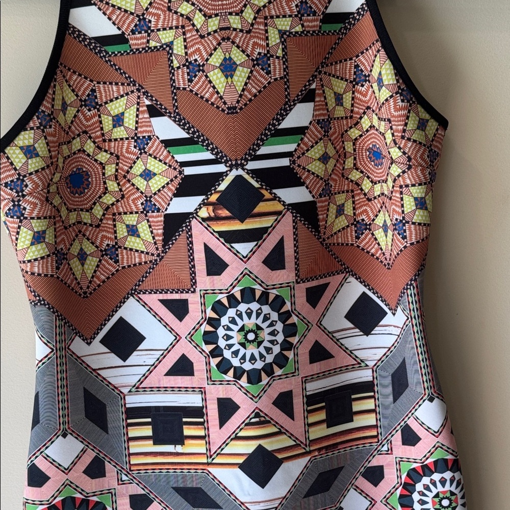Clover Canyon Printed Scuba Bodycon Neoprene Sleeveless Tank Dress - Small - Picture 2 of 9